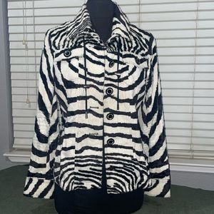 Local Texas Designer Berek - Zebra faux fur waist length jacket